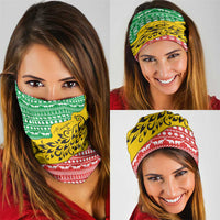 Congo Christmas Neck Gaiter with Tribal Tree Design Coat of Arms and Animal Pattern - Wonder Print Shop