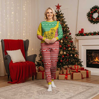 Congo Christmas Pajama Set with Tribal Tree Design Coat of Arms and Animal Pattern - Wonder Print Shop