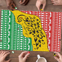 Congo Christmas Puzzle with Tribal Tree Design Coat of Arms and Animal Pattern - Wonder Print Shop