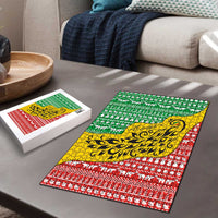 Congo Christmas Puzzle with Tribal Tree Design Coat of Arms and Animal Pattern - Wonder Print Shop