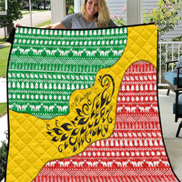 Congo Christmas Quilt with Tribal Tree Design Coat of Arms and Animal Pattern - Wonder Print Shop