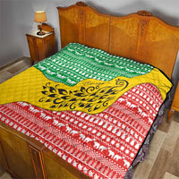 Congo Christmas Quilt with Tribal Tree Design Coat of Arms and Animal Pattern - Wonder Print Shop