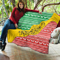 Congo Christmas Quilt with Tribal Tree Design Coat of Arms and Animal Pattern - Wonder Print Shop