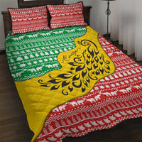 Congo Christmas Quilt Bed Set with Tribal Tree Design Coat of Arms and Animal Pattern - Wonder Print Shop