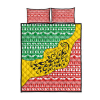 Congo Christmas Quilt Bed Set with Tribal Tree Design Coat of Arms and Animal Pattern - Wonder Print Shop