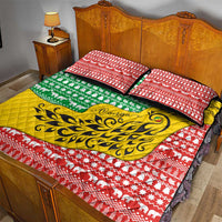 Congo Christmas Quilt Bed Set with Tribal Tree Design Coat of Arms and Animal Pattern - Wonder Print Shop