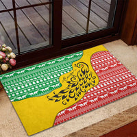 Congo Christmas Rubber Doormat with Tribal Tree Design Coat of Arms and Animal Pattern - Wonder Print Shop