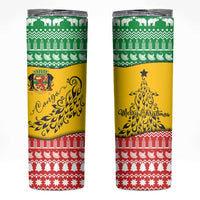 Congo Christmas Skinny Tumbler with Tribal Tree Design Coat of Arms and Animal Pattern - Wonder Print Shop