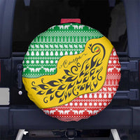 Congo Christmas Spare Tire Cover with Tribal Tree Design Coat of Arms and Animal Pattern - Wonder Print Shop