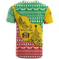 Congo Christmas T Shirt with Tribal Tree Design Coat of Arms and Animal Pattern - Wonder Print Shop