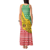 Congo Christmas Tank Maxi Dress with Tribal Tree Design Coat of Arms and Animal Pattern - Wonder Print Shop