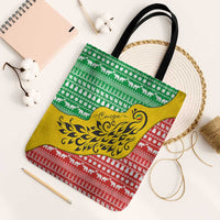 Congo Christmas Tote Bag with Tribal Tree Design Coat of Arms and Animal Pattern - Wonder Print Shop