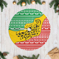 Congo Christmas Tree Skirt with Tribal Tree Design Coat of Arms and Animal Pattern - Wonder Print Shop