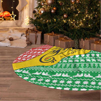Congo Christmas Tree Skirt with Tribal Tree Design Coat of Arms and Animal Pattern - Wonder Print Shop