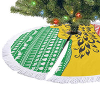 Congo Christmas Tree Skirt with Tribal Tree Design Coat of Arms and Animal Pattern - Wonder Print Shop