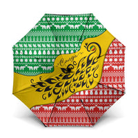 Congo Christmas Umbrella with Tribal Tree Design Coat of Arms and Animal Pattern - Wonder Print Shop