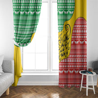 Congo Christmas Window Curtain with Tribal Tree Design Coat of Arms and Animal Pattern - Wonder Print Shop
