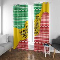 Congo Christmas Window Curtain with Tribal Tree Design Coat of Arms and Animal Pattern - Wonder Print Shop