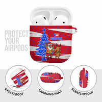 Puerto Rico Christmas AirPods Case with Dancing Santa Reindeer Blue Tree and Festive Flag Design - Wonder Print Shop