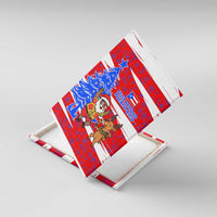 Puerto Rico Christmas Canvas Wall Art with Dancing Santa Reindeer Blue Tree and Festive Flag Design - Wonder Print Shop