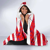 Puerto Rico Christmas Hooded Blanket with Dancing Santa Reindeer Blue Tree and Festive Flag Design - Wonder Print Shop