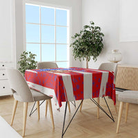 Puerto Rico Christmas Tablecloth with Dancing Santa Reindeer Blue Tree and Festive Flag Design - Wonder Print Shop