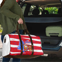 Puerto Rico Christmas Travel Bag with Dancing Santa Reindeer Blue Tree and Festive Flag Design - Wonder Print Shop