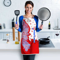 Puerto Rico Christmas Apron with Taino Symbols Palm Tree Bongos and Holiday Pattern Design - Wonder Print Shop