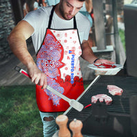 Puerto Rico Christmas Apron with Taino Symbols Palm Tree Bongos and Holiday Pattern Design - Wonder Print Shop