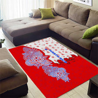 Puerto Rico Christmas Area Rug with Taino Symbols Palm Tree Bongos and Holiday Pattern Design - Wonder Print Shop