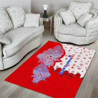 Puerto Rico Christmas Area Rug with Taino Symbols Palm Tree Bongos and Holiday Pattern Design - Wonder Print Shop