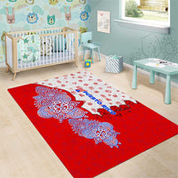 Puerto Rico Christmas Area Rug with Taino Symbols Palm Tree Bongos and Holiday Pattern Design - Wonder Print Shop