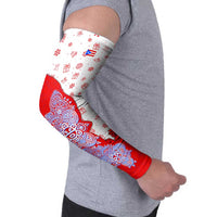 Puerto Rico Christmas Arm Sleeves with Taino Symbols Palm Tree Bongos and Holiday Pattern Design - Wonder Print Shop