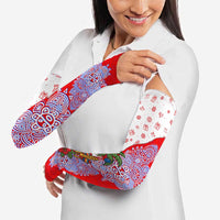 Puerto Rico Christmas Arm Sleeves with Taino Symbols Palm Tree Bongos and Holiday Pattern Design - Wonder Print Shop