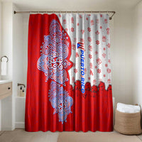 Puerto Rico Christmas Bathroom Set with Taino Symbols Palm Tree Bongos and Holiday Pattern Design - Wonder Print Shop