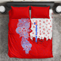 Puerto Rico Christmas Bedding Set with Taino Symbols Palm Tree Bongos and Holiday Pattern Design - Wonder Print Shop