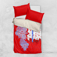 Puerto Rico Christmas Bedding Set with Taino Symbols Palm Tree Bongos and Holiday Pattern Design - Wonder Print Shop