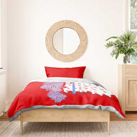 Puerto Rico Christmas Bedding Set with Taino Symbols Palm Tree Bongos and Holiday Pattern Design - Wonder Print Shop