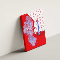 Puerto Rico Christmas Canvas Wall Art with Taino Symbols Palm Tree Bongos and Holiday Pattern Design - Wonder Print Shop