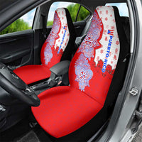 Puerto Rico Christmas Car Seat Cover with Taino Symbols Palm Tree Bongos and Holiday Pattern Design - Wonder Print Shop