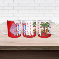 Puerto Rico Christmas Ceramic Mug with Taino Symbols Palm Tree Bongos and Holiday Pattern Design - Wonder Print Shop