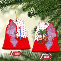 Puerto Rico Christmas Ceramic Ornament with Taino Symbols Palm Tree Bongos and Holiday Pattern Design - Wonder Print Shop