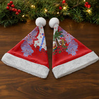 Puerto Rico Christmas Santa Hat with Taino Symbols Palm Tree Bongos and Holiday Pattern Design - Wonder Print Shop