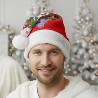 Puerto Rico Christmas Santa Hat with Taino Symbols Palm Tree Bongos and Holiday Pattern Design - Wonder Print Shop