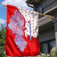 Puerto Rico Christmas Garden Flag with Taino Symbols Palm Tree Bongos and Holiday Pattern Design - Wonder Print Shop