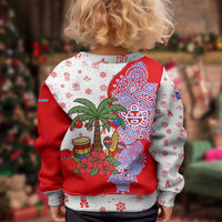 Puerto Rico Christmas Kid Ugly Christmas Sweater with Taino Symbols Palm Tree Bongos and Holiday Pattern Design - Wonder Print Shop