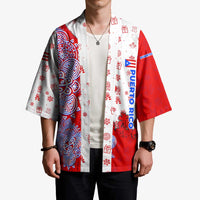 Puerto Rico Christmas Kimono with Taino Symbols Palm Tree Bongos and Holiday Pattern Design - Wonder Print Shop