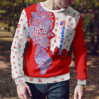 Puerto Rico Christmas Ugly Christmas Sweater with Taino Symbols Palm Tree Bongos and Holiday Pattern Design - Wonder Print Shop