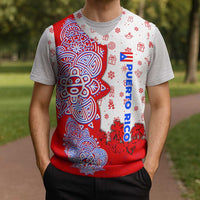 Puerto Rico Christmas Knitted V-Neck Vest with Taino Symbols Palm Tree Bongos and Holiday Pattern Design - Wonder Print Shop