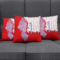 Puerto Rico Christmas Pillow Cover with Taino Symbols Palm Tree Bongos and Holiday Pattern Design - Wonder Print Shop